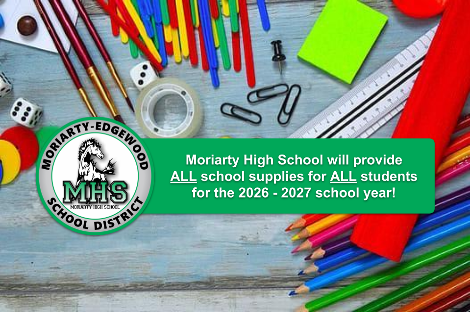 2026-2027 School Supplies will be provided by MHS