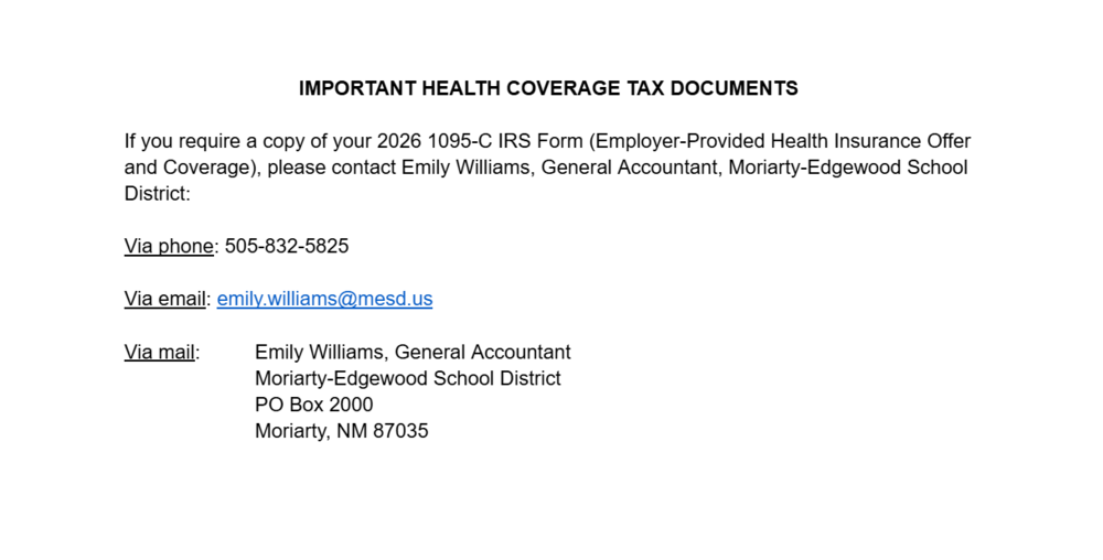 Important Health Coverage Tax Documents