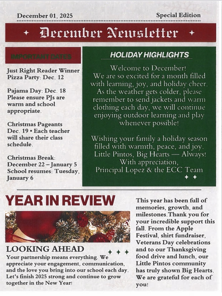 December newsletter