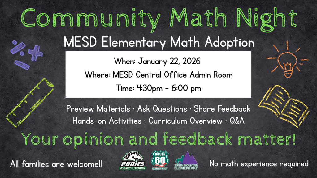 MESD ELEMENTARY MATH ADOPTION COMMUNITY NIGHT