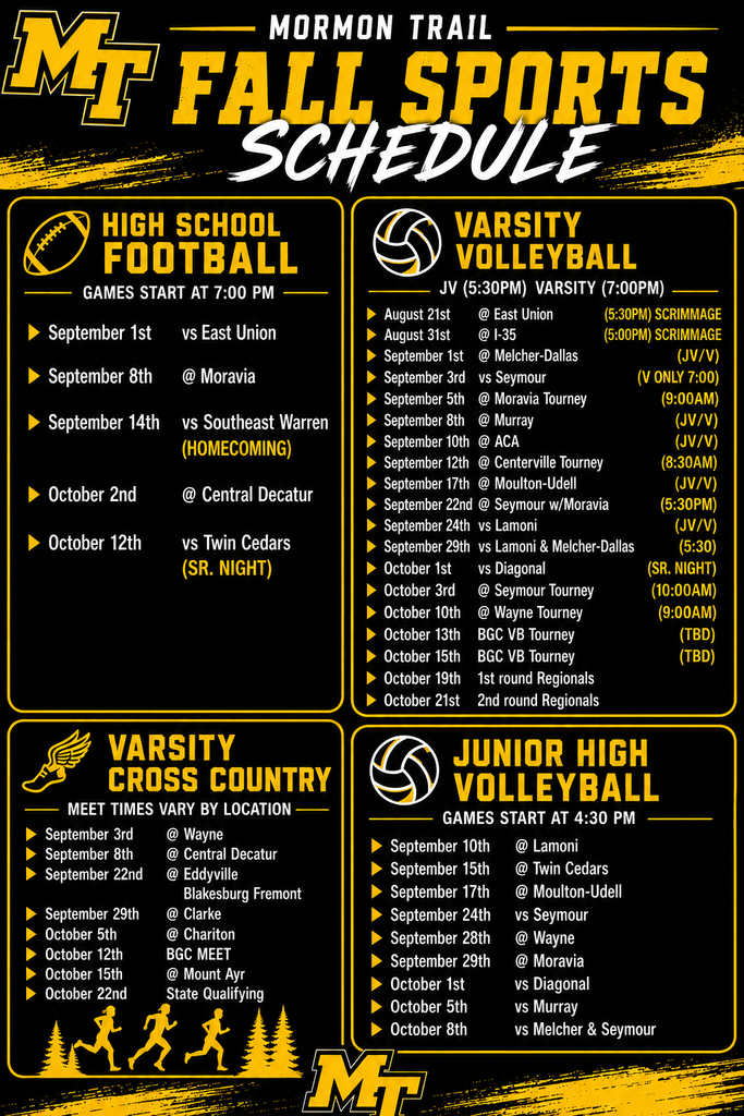updated fall schedule