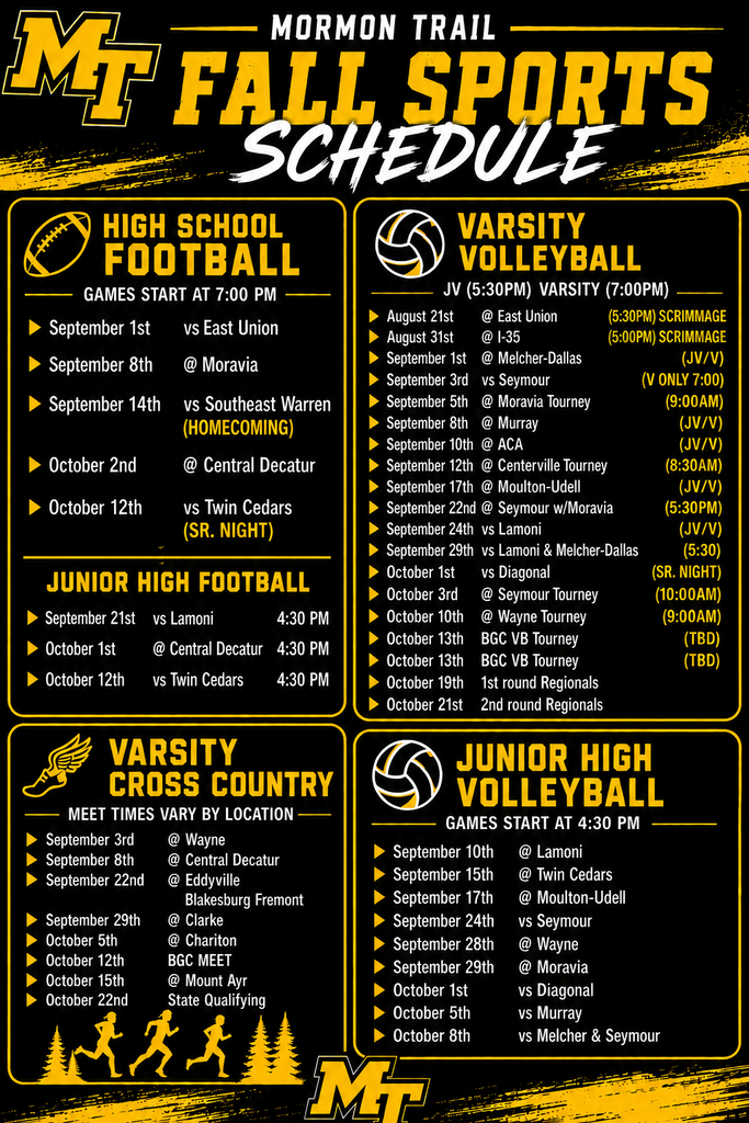 updated fall schedule