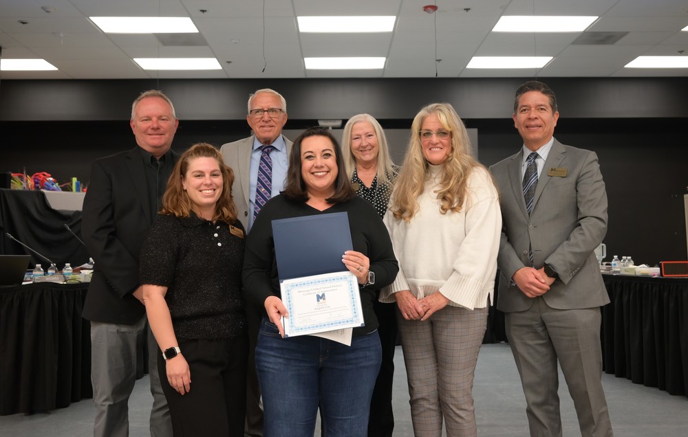angela gay pictured with board of education