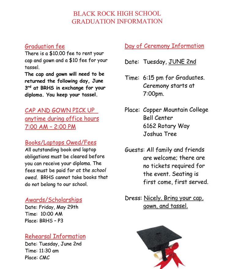 Graduation information