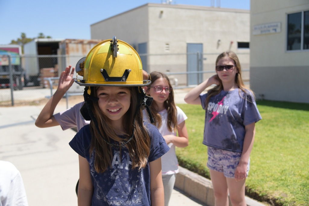 student wearing helmet