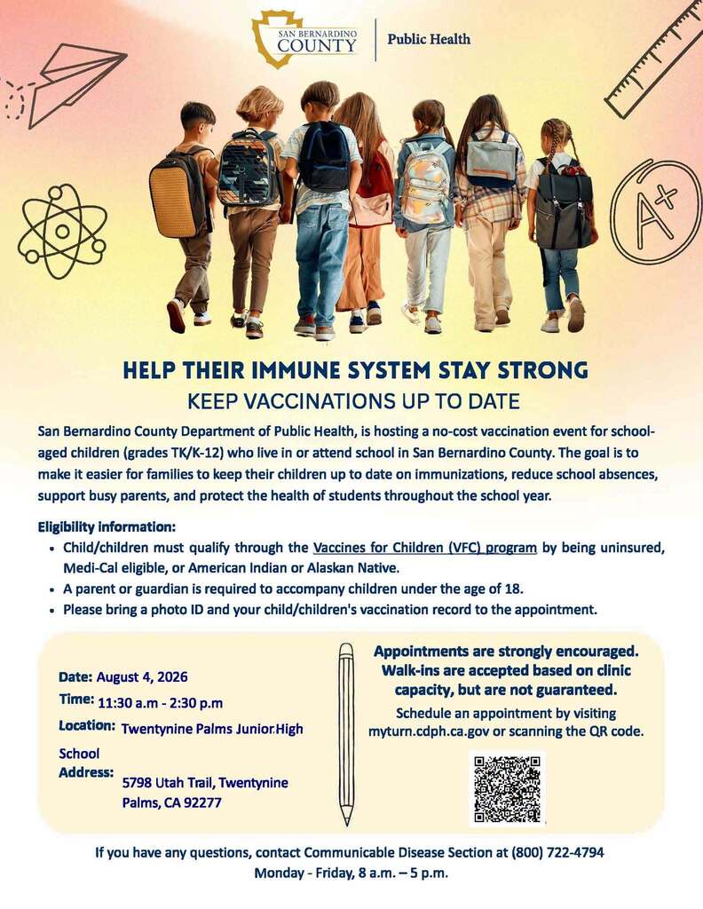 vaccine clinic on aug. 4 at 11::30 to 2:30 at tpjhs