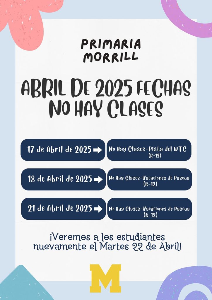 No School Dates in April 2025