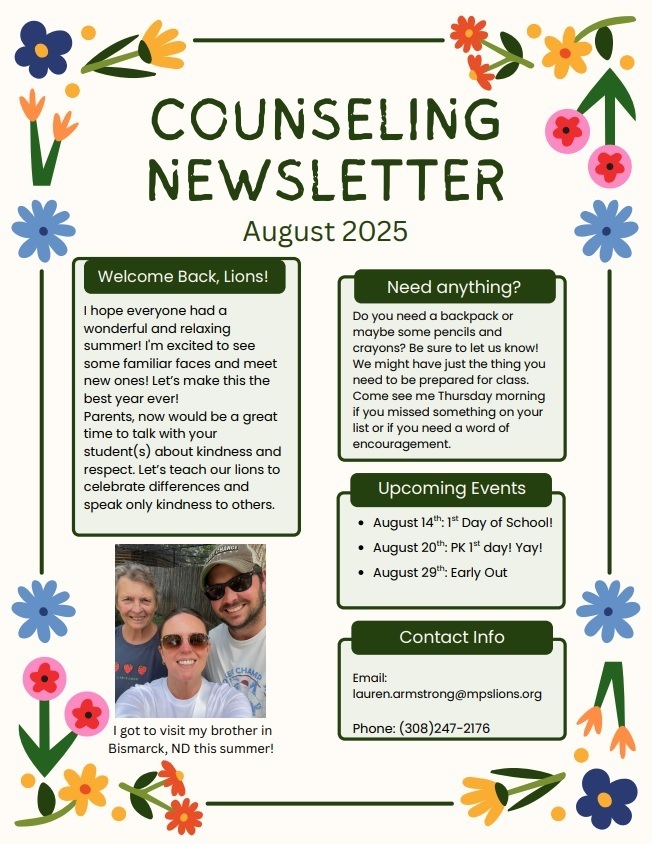 August 2025 - Counselor's Newsletter