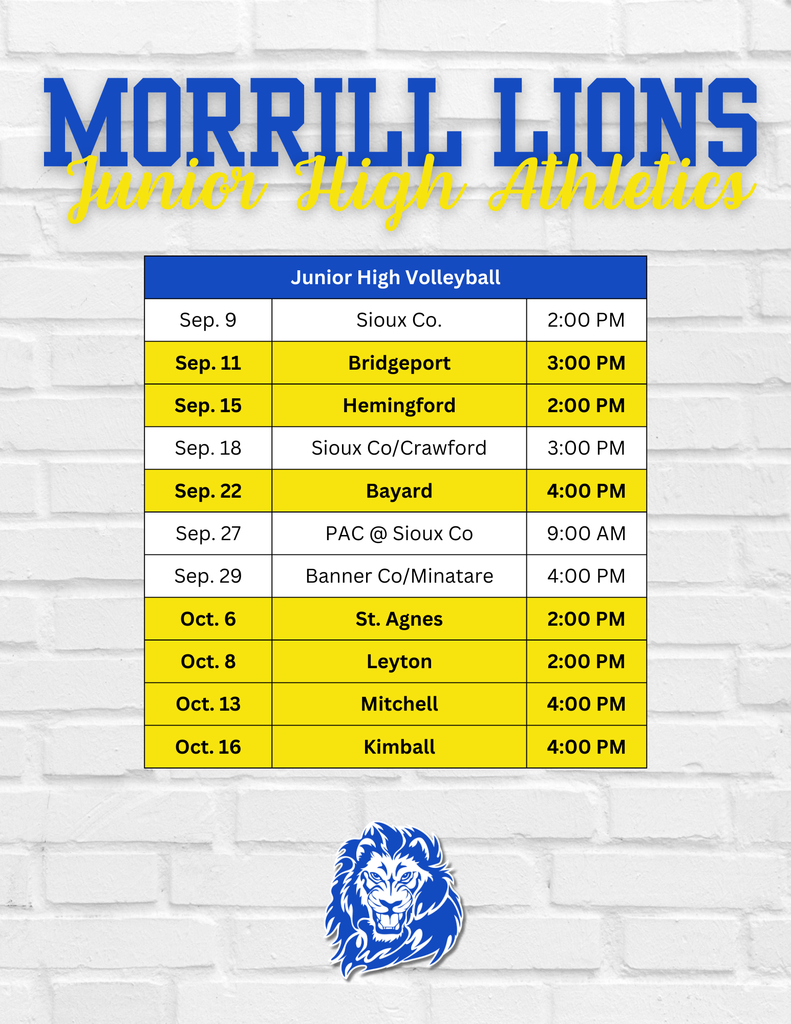 2025 JH VB Schedule