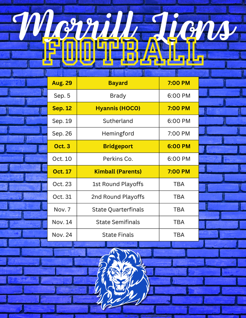 2025 Varsity FB Schedule