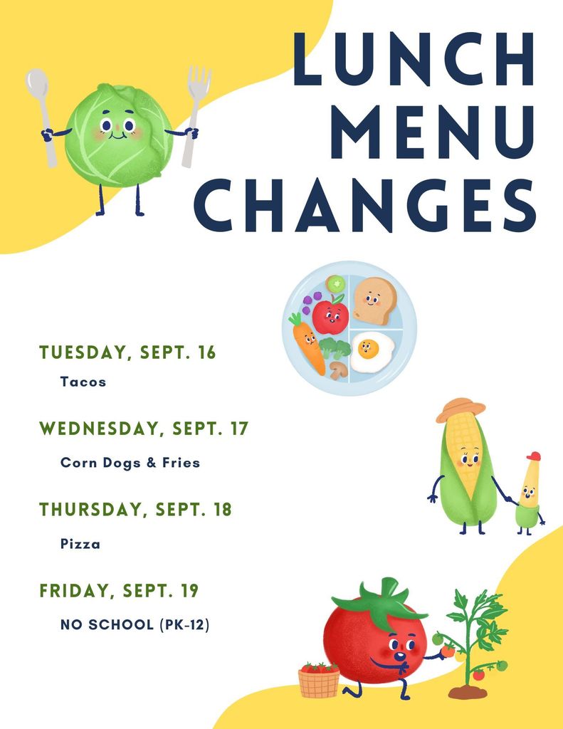Menu Changes-Sept. 16-19