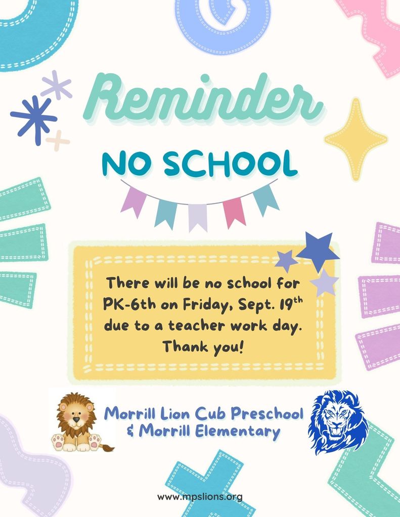 No School Sept. 19 (PK-6th)