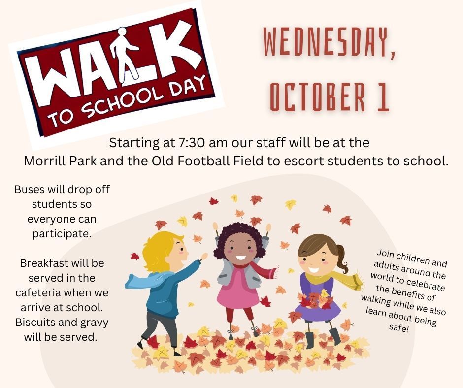 Walk to School Day - Oct. 1st