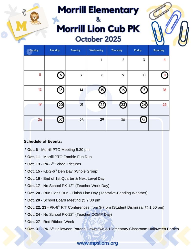 Monthly Calendar - Oct. 2025 (English)
