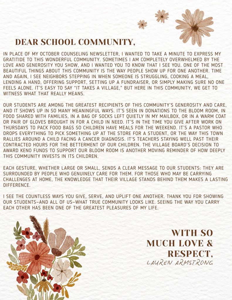 Counselor's Newsletter (Oct. 2025)