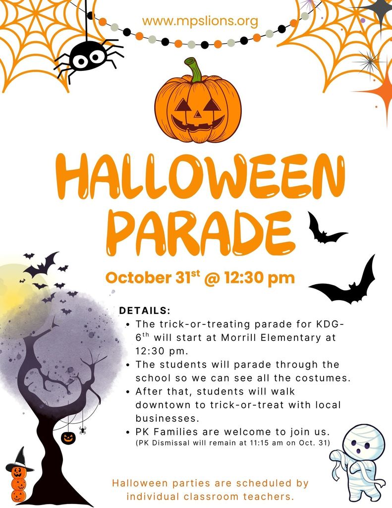 Halloween Parade (Oct. 31 @ 12:30 pm)