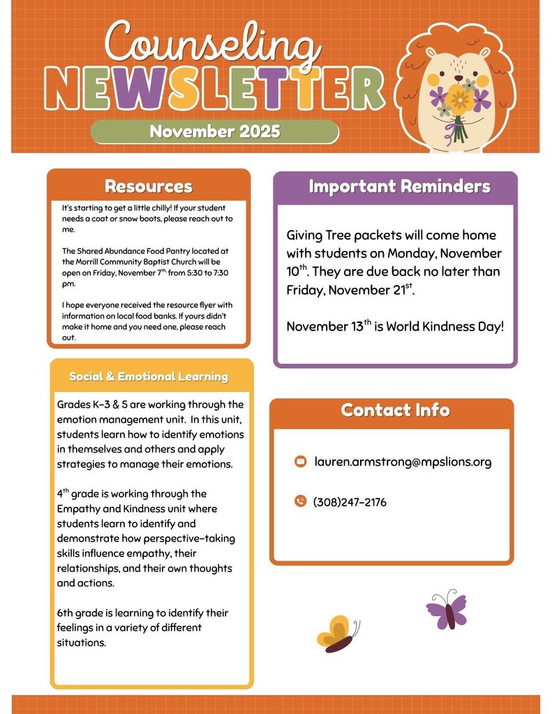 Counselor's Nov. 2025 Newsletter