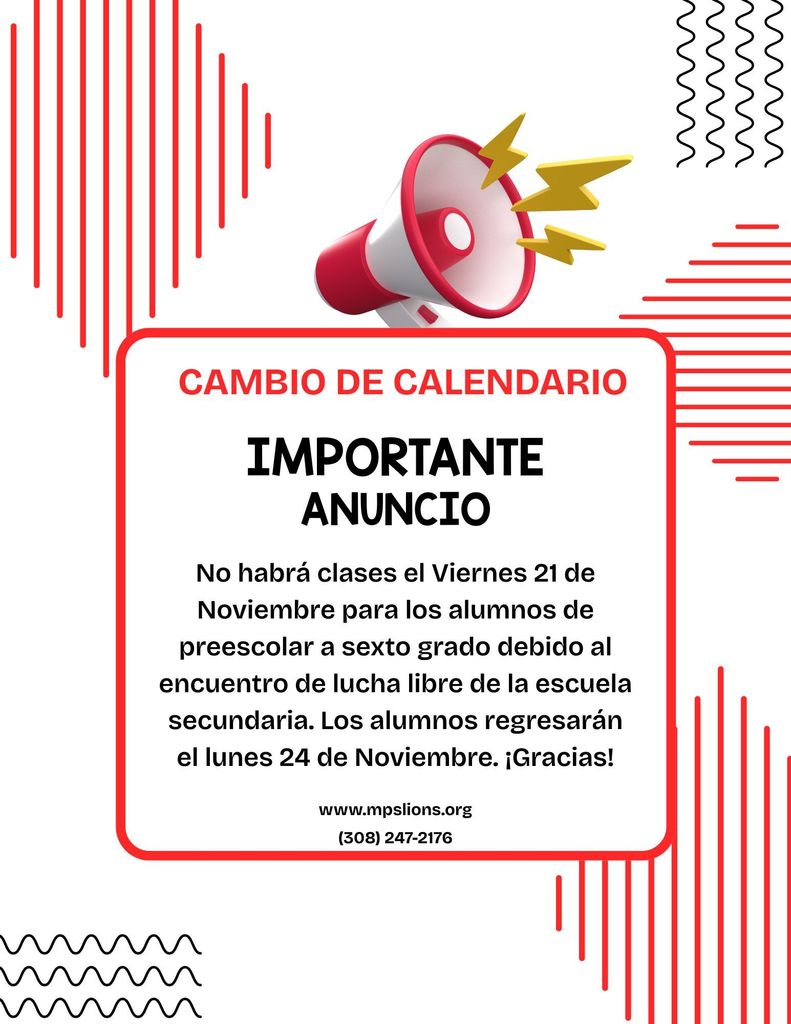 No School Nov. 21, 2025