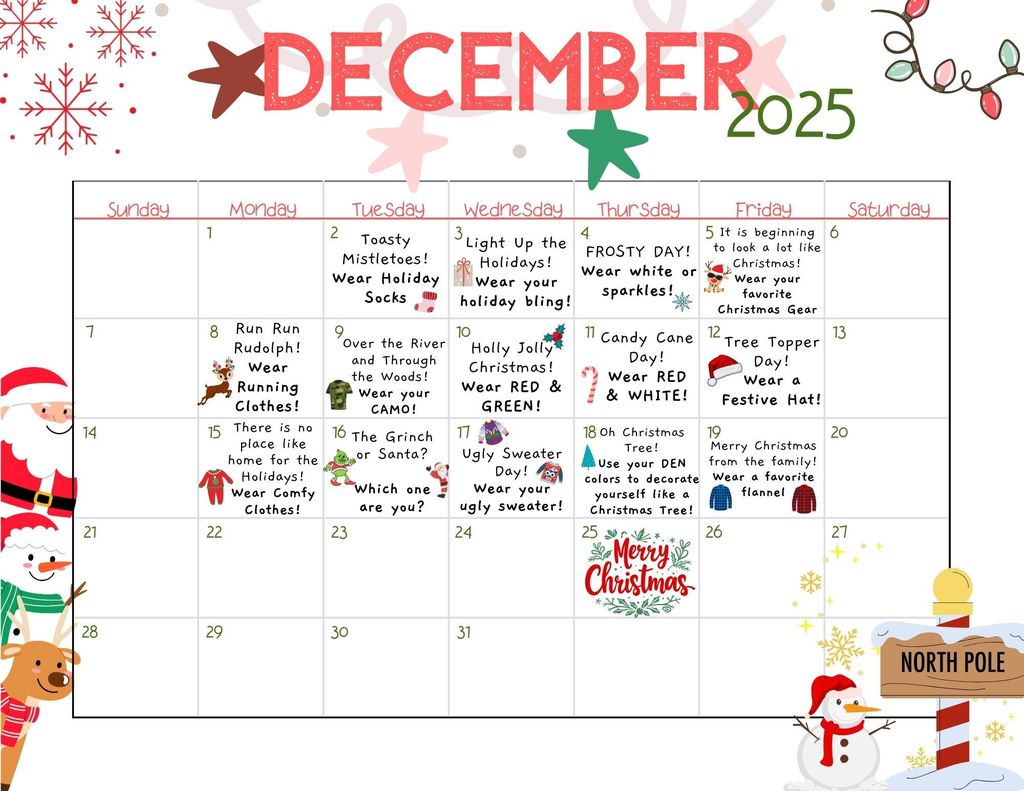 2025 Christmas Dress-Up Days