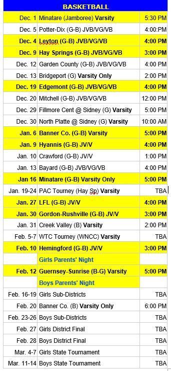 2025-26 Basketball Schedule
