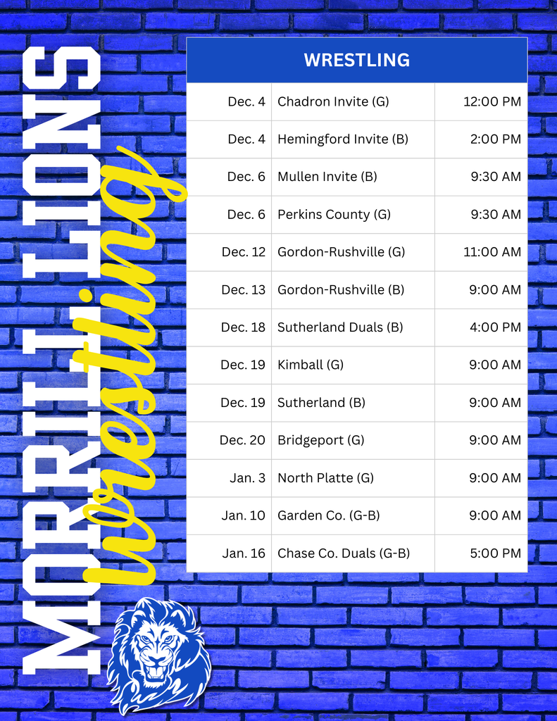 2025-26 Wrestling Schedule
