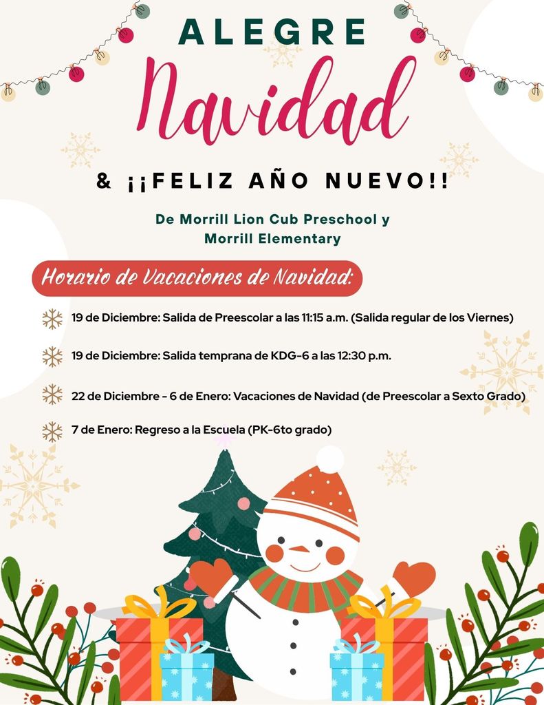 Christmas Break (Dec. 22-Jan 6)