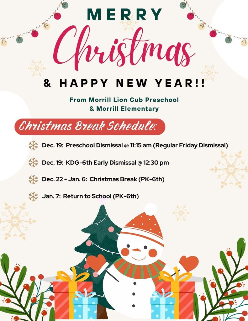 Christmas Break (Dec. 22-Jan 6)