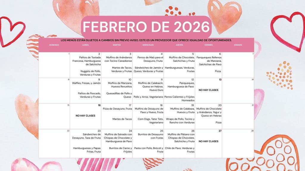 Feb. 2026 Breakfast/Lunch Menu