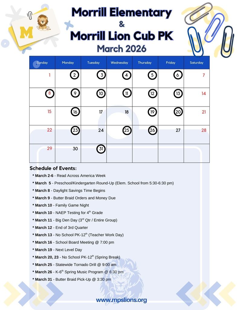 March 2026 Monthly Calendar