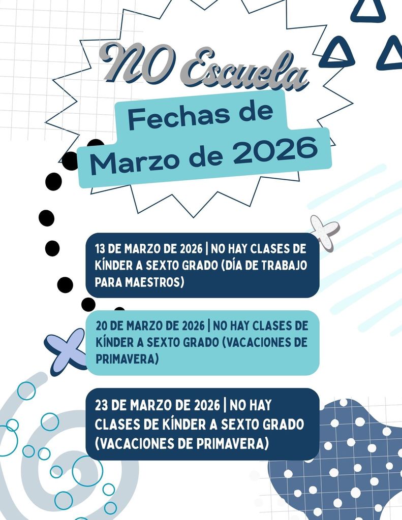 No School - March 2026 Dates