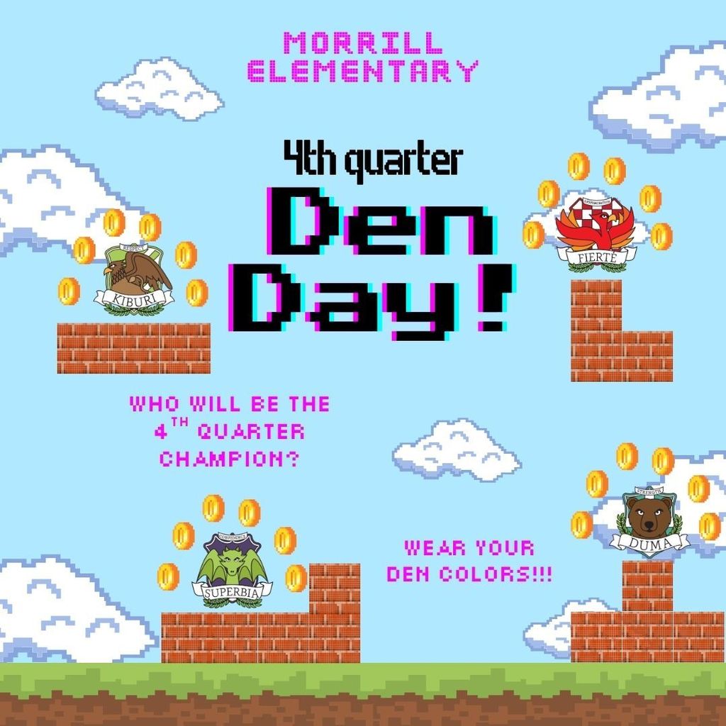 May 13 is 4th Quarter Den Day! Wear your den colors to show off your pride. Who will be the 4th Quarter Den Champion?!?!?