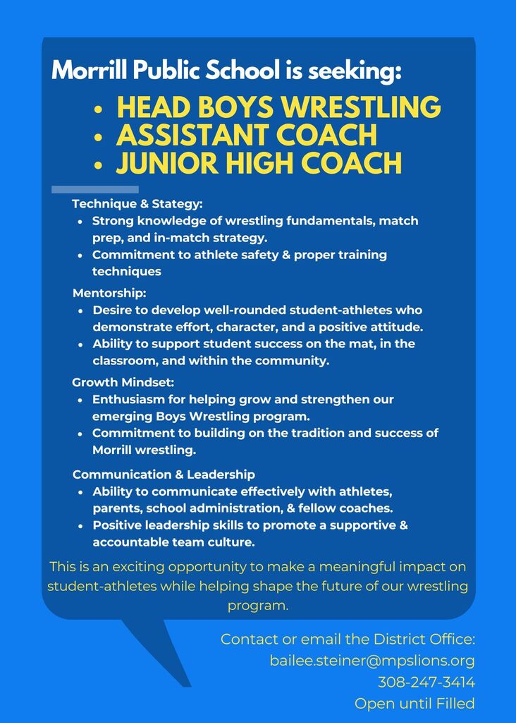 Boys Wrestling Coach Job Ad
