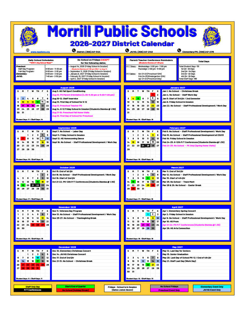 26-27 District Calendar