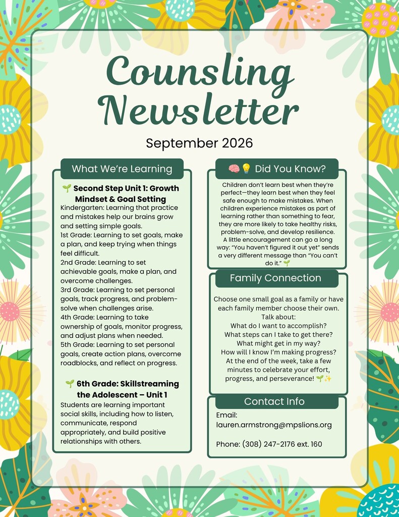 Counselor's Newsletter (Sept. 2026)