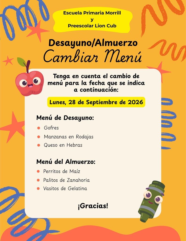 Menu Change 9-28-26