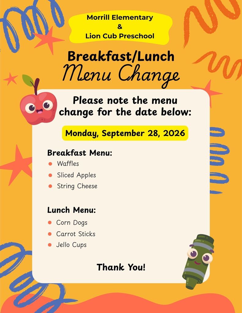 Menu Change 9-28-26