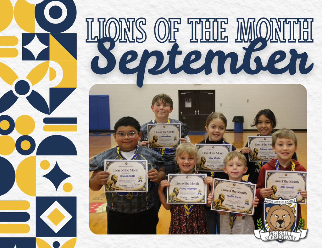 Check out these Lions! They have started off their school year doing amazing things. We are so proud to present our September Lions of the Month! Congratulations! We are so happy to have you part of our Pride! 💛🦁💙