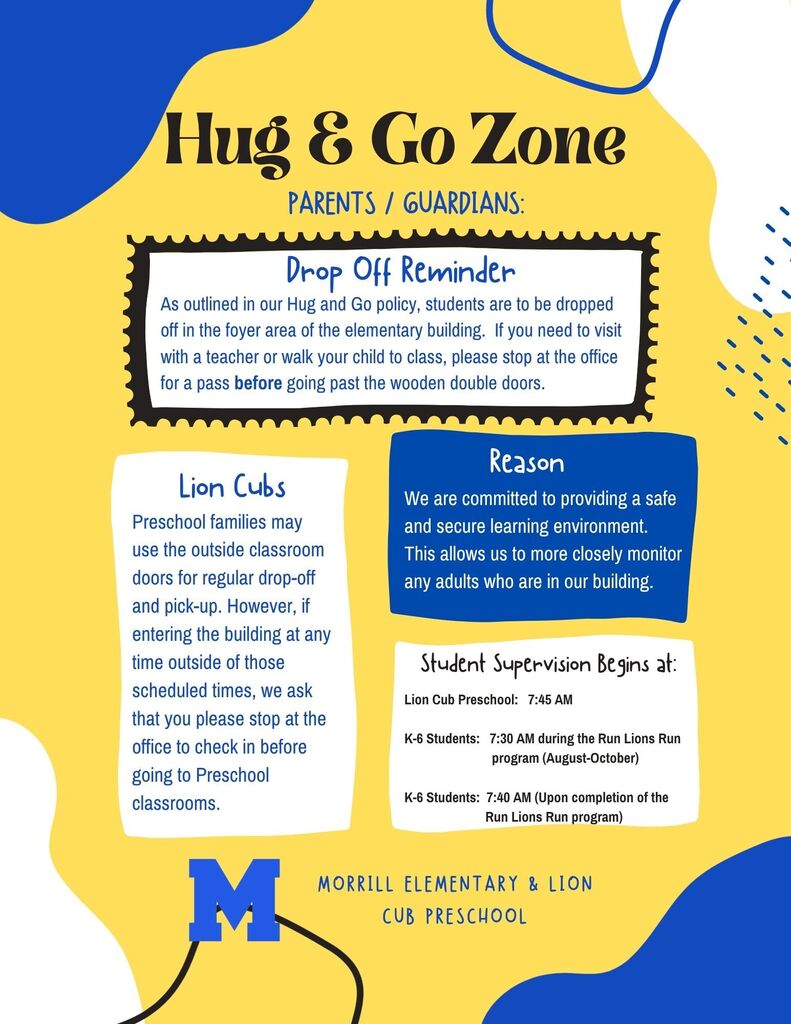 Hug N' Go Zone Reminder (Oct. 2026)