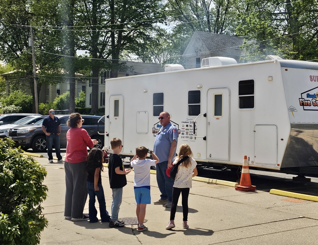 Students and fire house