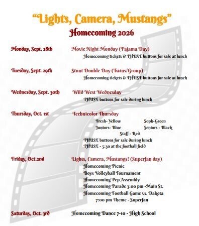 Homecoming Schedule