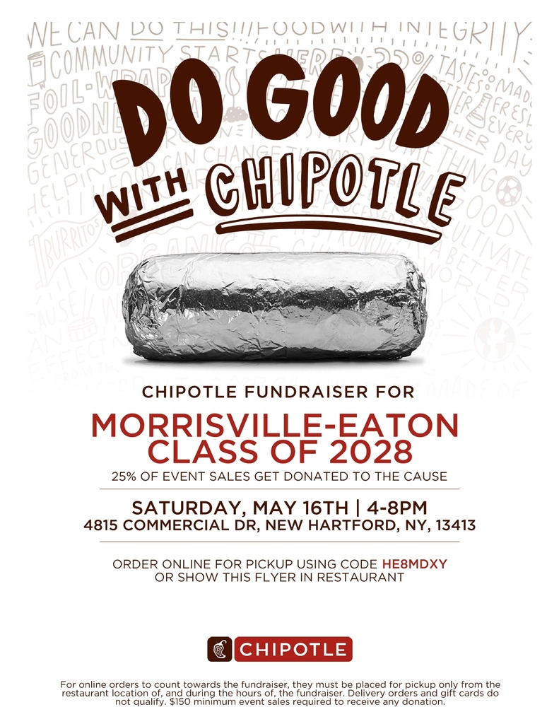 Class of 2028 Chipotle Fundraiser Flyer