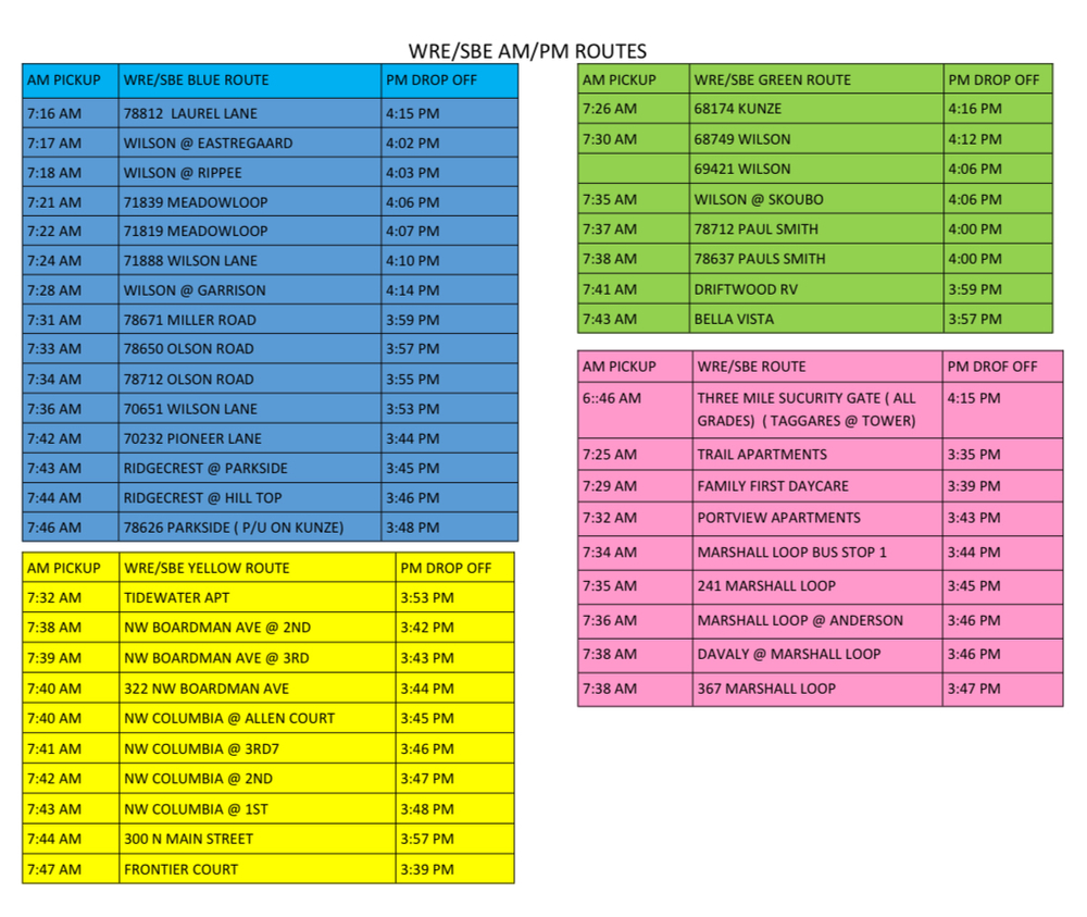 Bus times 2025