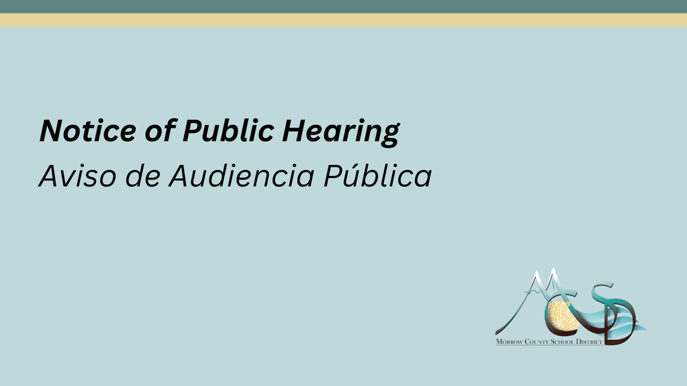 Notice of Public Hearing MCSD