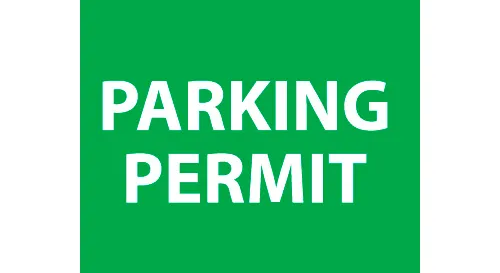 green parking permit sign