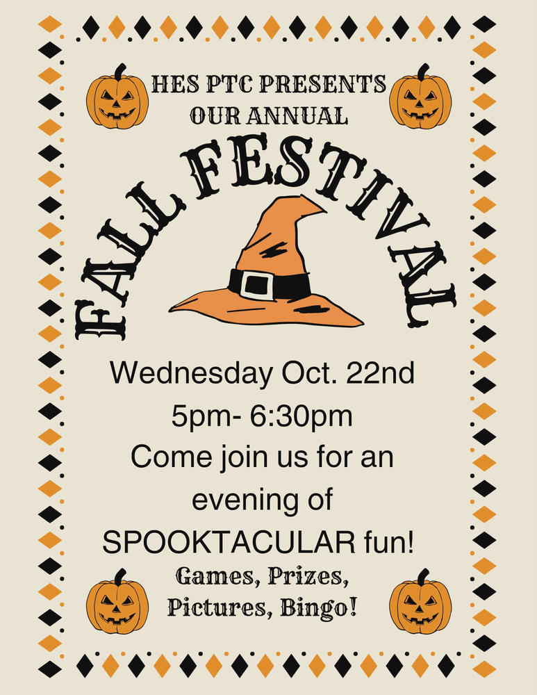 flier for the fall festival with info about date and time