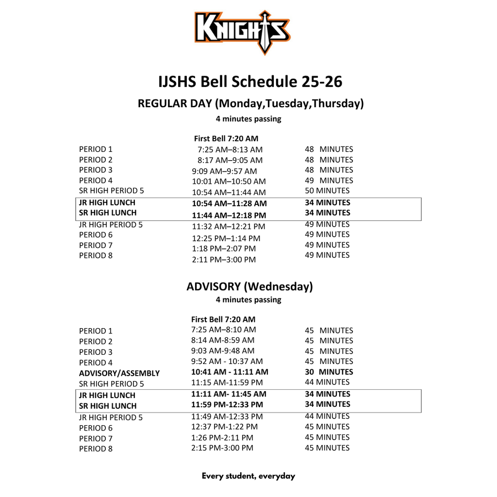 Bell Schedule 25-26