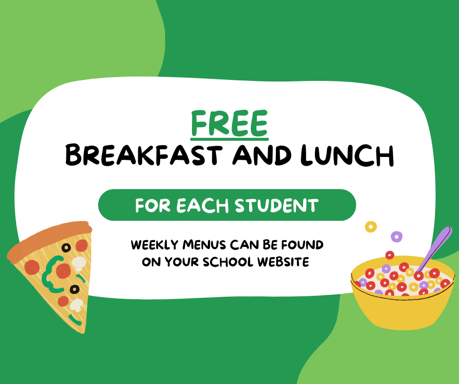 free breakfast and lunch for each student