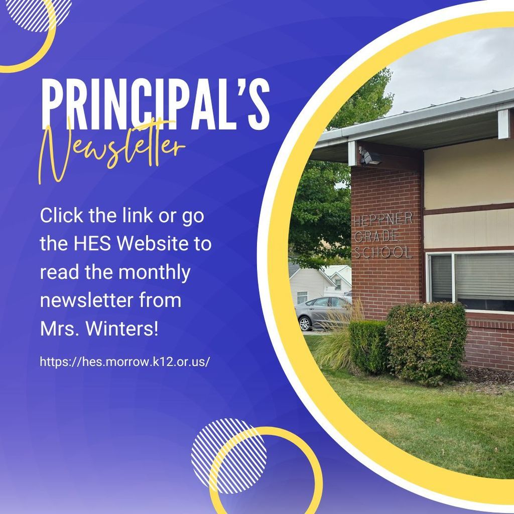 Graphic of Elementary school with words: Principal's Newsletter 