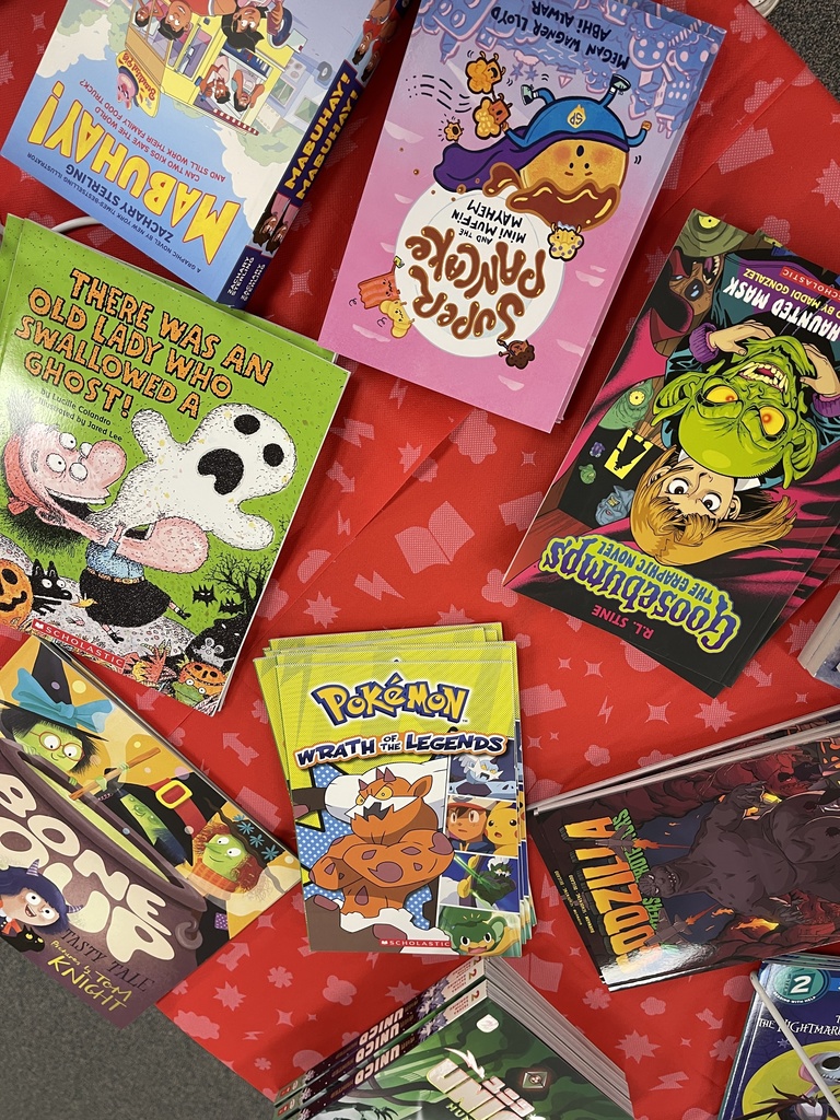 Picture books spread on a table 