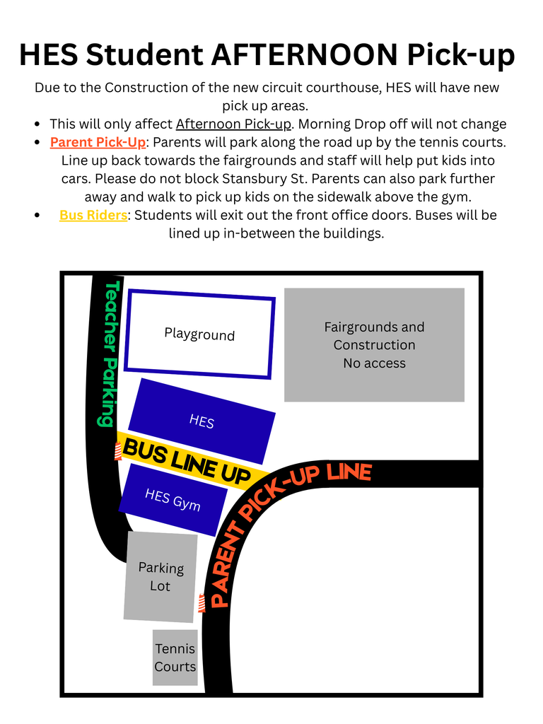Map of Afternoon Pick up